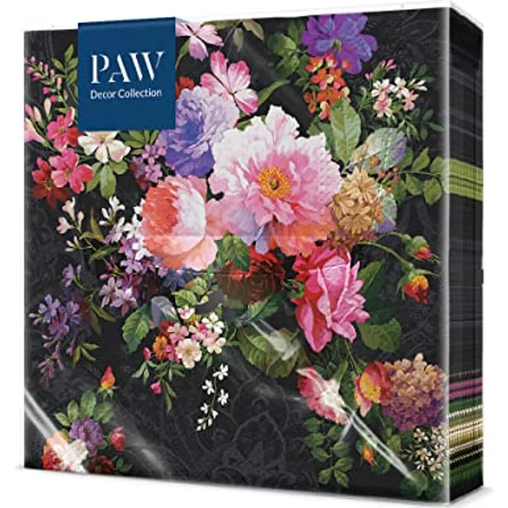 PAW Papierservietten 33 x 33 cm, 3-lagige Servietten aus Papier. 20 Stück. Ideal für besondere Anlässe wie Geburtstage, Namenstage, Gartenfeste, Familienfeiern, Partys mit Freunden.