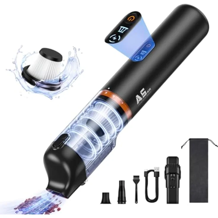 Baseus Akku-Handstaubsauger A5 16000Pa Autostaubsauger - Schwarz, 130 W Leistung, 7500 mAh Batteriekapazität – Bild 2