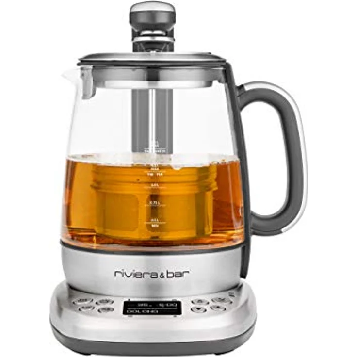 Riviera & Bar Cha Dao Expert Teekessel mit einstellbarer Temperatur, Hartglas und Edelstahl, 1,5 l, leiser Modus, optimaler Tee-Aufguss – Bild 5