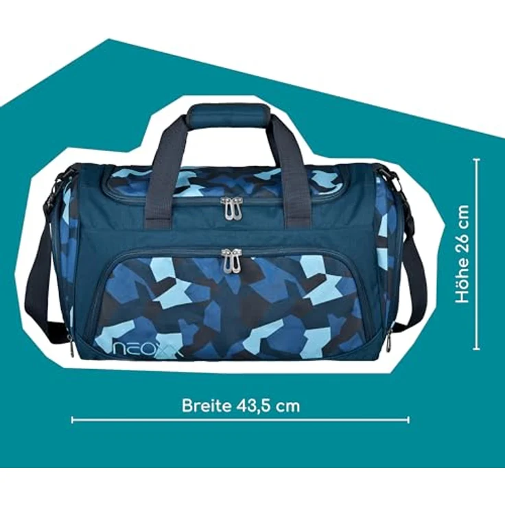 neoxx Sporttasche Move, Camo Nation, 25 Liter Volumen, teilweise aus recyceltem Material, Schuhfach, wasser- und schmutzabweisend – Bild 5
