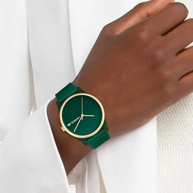 Lacoste Analog Quarzuhr Damen CROCODELLE, Grünes Silikonarmband, Wasserabweisend bis 5 bar, Zifferblatt mit LACOSTE-Logo, 36 mm Gehäusedurchmesser – Bild 4