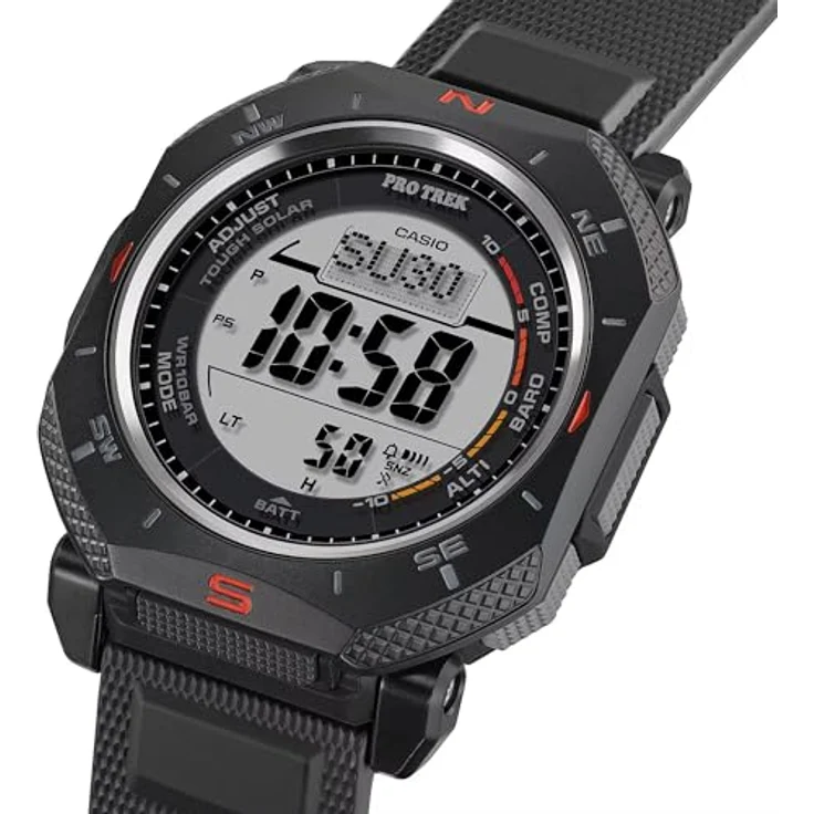 Casio PRO TREK PRG-69, Herren Digital Quarz Armbanduhr mit Solarbetrieb, Kompass, Stoppuhr und Wasserdichtigkeit bis 10 bar, Schwarz – Bild 2
