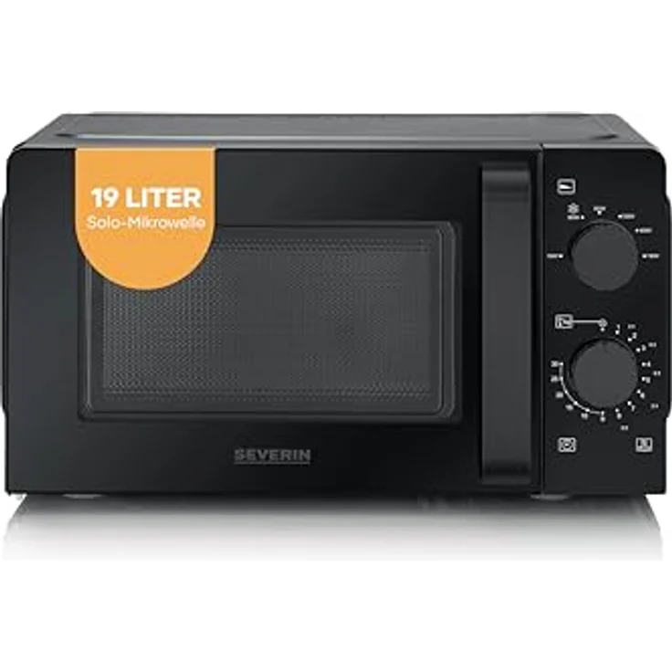 SEVERIN Mikrowelle Solo MW 9180, 19L Füllvolumen, 6 Leistungsstufen, praktische Auftau-Funktion, zeitloses Design – Bild 1