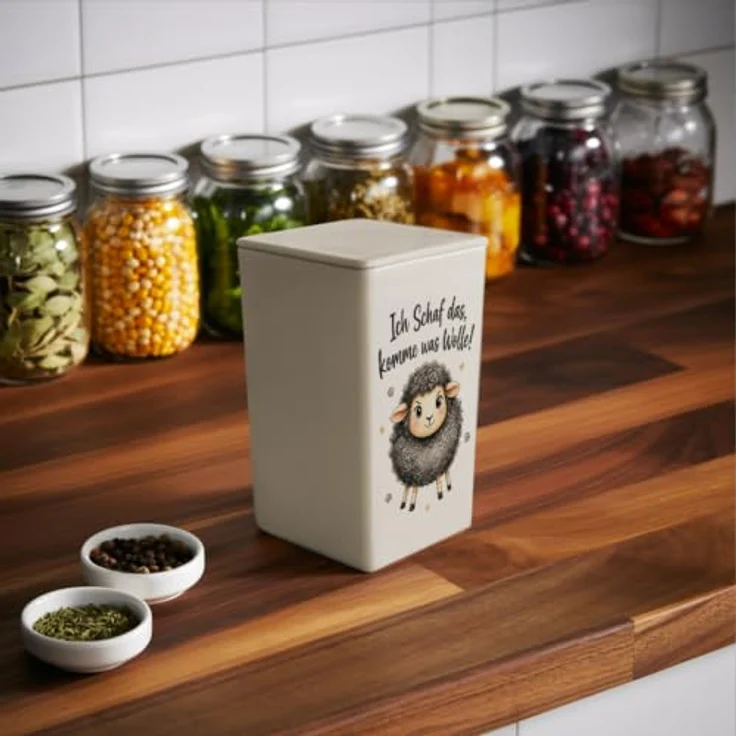 speecheese Dose 900ml Schaf, Vorratsdose mit Motivspruch aus Metall, 8,5 cm breit – Bild 5