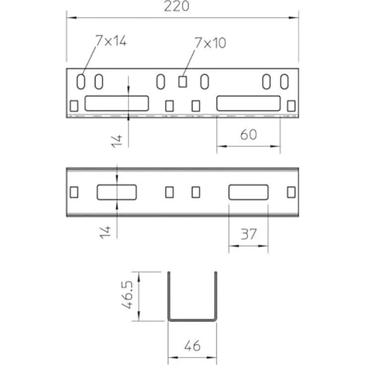 OBO BETTERMANN Längsverbinder 45x45x220mm, Schraubverbinder für Kabelrinne aus verzinktem Stahl – Bild 2