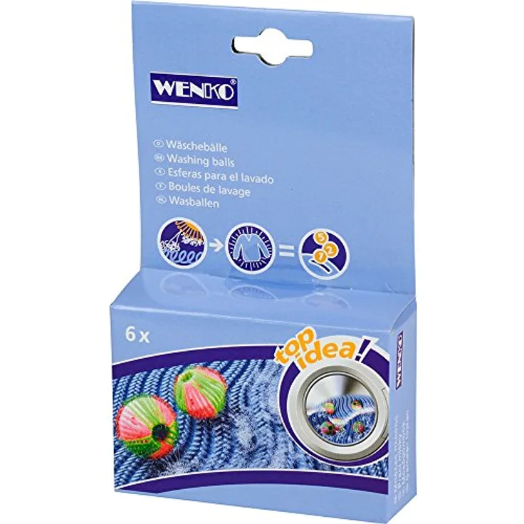 WENKO Wäschebälle - 6er Set, für Wollpullover, Polypropylen, 4 x 4 cm, Grün