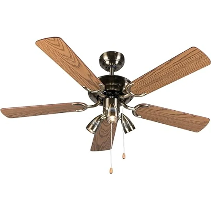 Qazqa - Modern Deckenventilator mit beleuchtung Bronze - Mistral 42 I Wohnzimmer I Schlafzimmer - Stahl Rund - LED geeignet GU10 – Bild 2