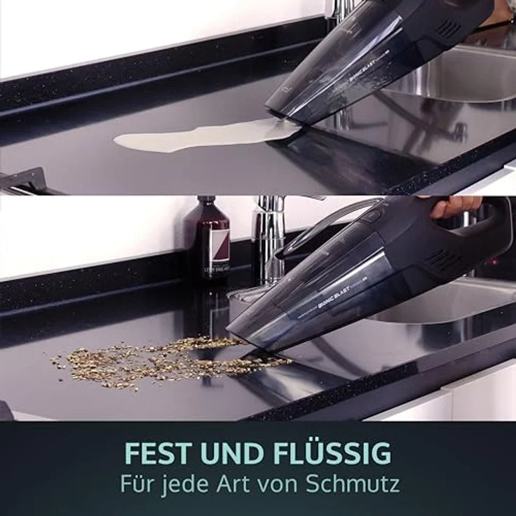 JAP S3 Akku Handstaubsauger Testsieger - Beutellos Kabellos - Nass Trocken, Tierhaare - 5 Aufsätze Schwarz – Bild 2