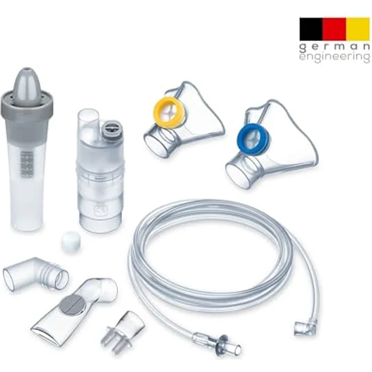 Beurer IH 28 Pro Yearpack, umfangreiches Nachkaufset mit hochwertigen Silikonsmasken & Nasendusche, Zubehör für den IH 28 Pro Inhalator, desinfektionsfähig, Vernebler, 10 Filter, Druckluftschlauch – Bild 5