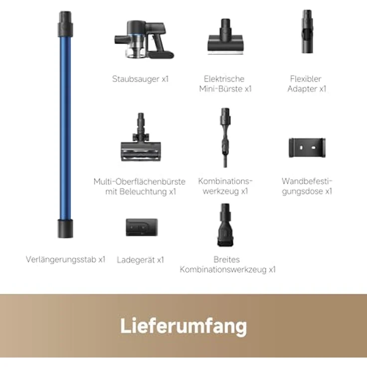 Dreame Mova S4 Detect Kabelloser Stielstaubsauger mit leistungsstarker Saugkraft von 150 AW, maximaler Laufzeit von 90 Minuten, blau – Bild 10