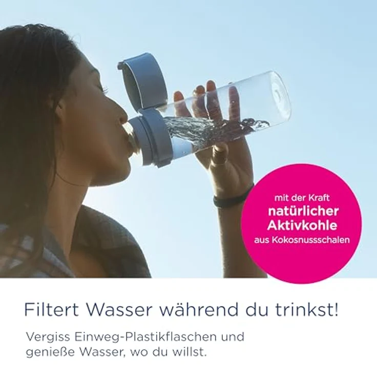 BRITA Vital Wasserfilterflasche, 0,6 l, apricot, spülmaschinengeeignet, MicroDisc Filter – Bild 2
