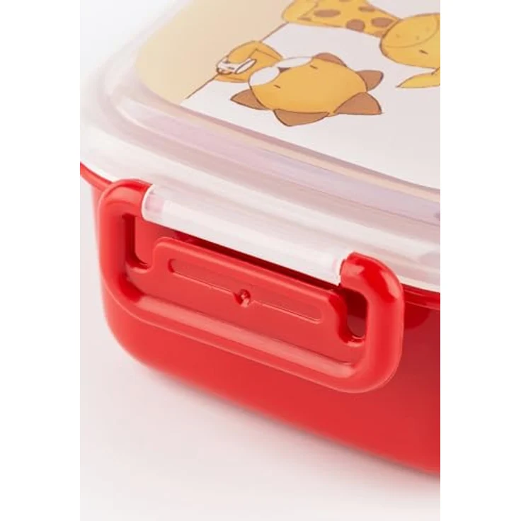 Sigikid Lunchbox 5 Kuschel-Freunde klein, Mister O'Lui, (2-tlg), handliche Brotzeitdose, BPA-frei, rot – Bild 5