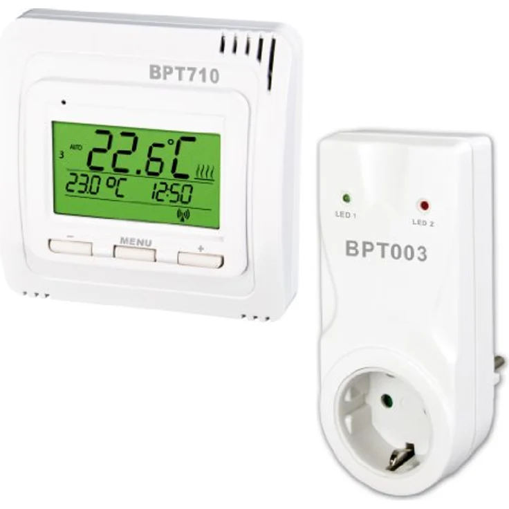 Elektrobock Digitaler Funk-Raumthermostat mit Display BT710 + Funksteckdose BT003, Konvektor – Bild 2