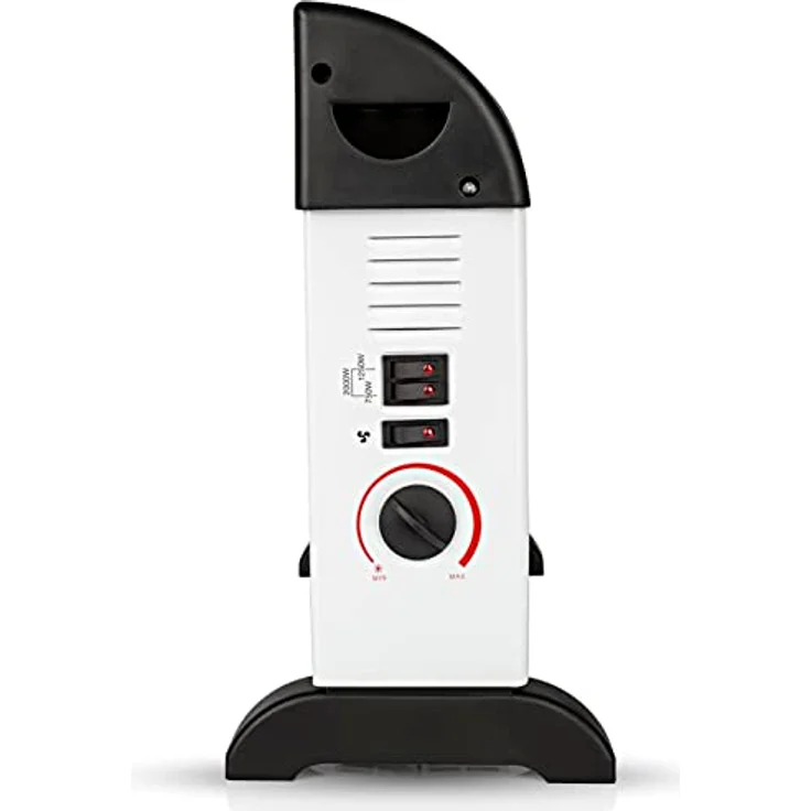 EASYmaxx Heizkonvektor 2000 W Elektro Heizung | energiesparendes Thermostat | Turbo-Heizung 3 Stufen Radiator schnelle Wärme + Überhitzungsschutz [Stahl | weiß/schwarz] – Bild 4