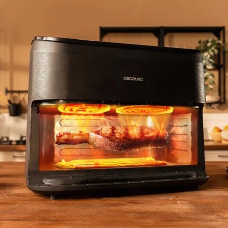 Cecotec Cecofry&Grill Smokin' 11000, Heißluftfritteuse ohne Öl mit 11 L Fassungsvermögen und Grillfunktion für Fleisch und Pizza – Bild 3