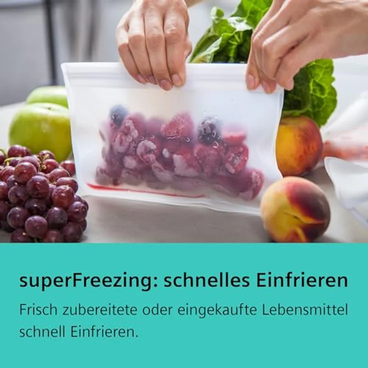 Siemens KG39N4X1F, Kühl-Gefrierkombination mit Gefrierbereich unten, 203 x 60 cm, gebürsteter schwarzer Stahl, AntiFingerprint, Total noFrost – Bild 7