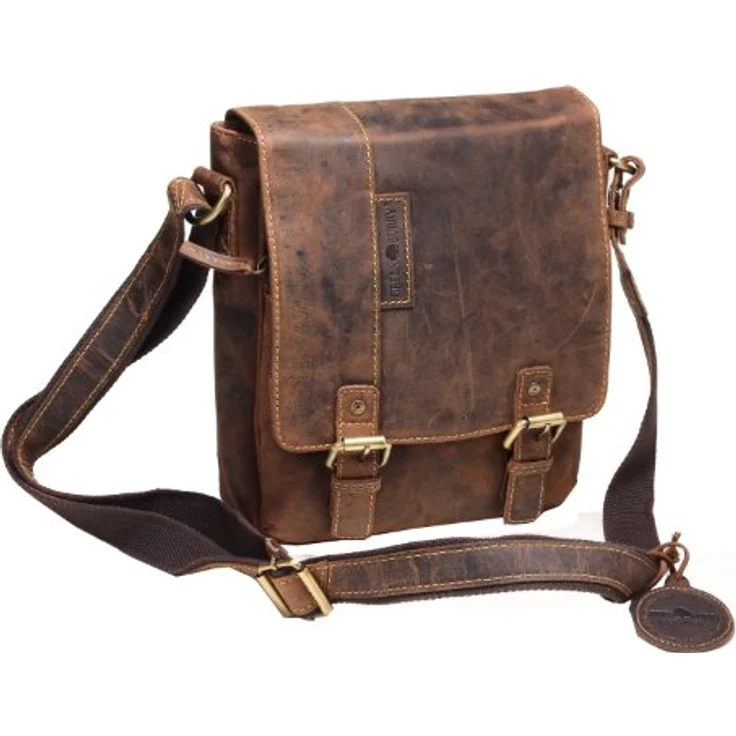 Greenburry Vintage Umhängetasche aus 100% Leder, braun, 25 cm x 6.5 cm x 27 cm – Bild 1