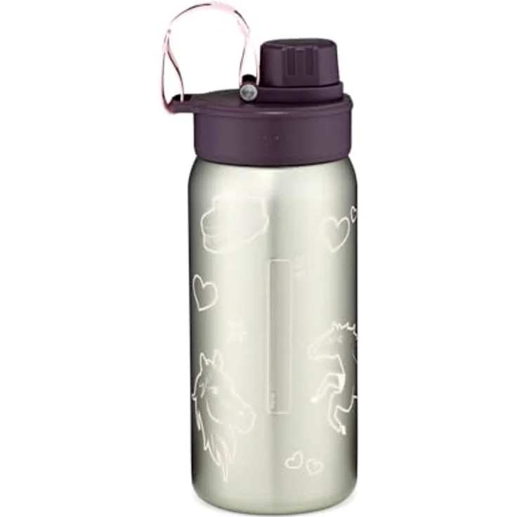 ergobag Edelstahl Trinkflasche, 0,5 Liter, geschmacks- und geruchsneutral, kinderleicht zu öffnen – Bild 6