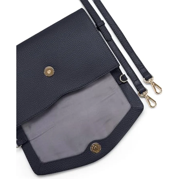 Lazarotti Bologna Leather Clutch, Umhängetasche aus 100% Leder, 23 cm, blau – Bild 3
