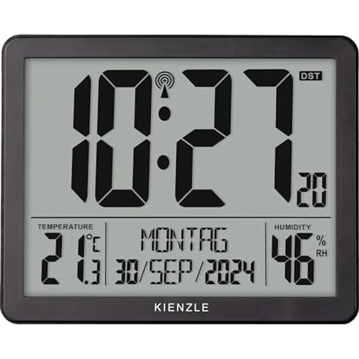 Kienzle Digitaler XXL Funkwecker, große Display-Anzeige, Temperatur- und Luftfeuchtigkeitsmessung, automatische Hintergrundbeleuchtung – Bild 4