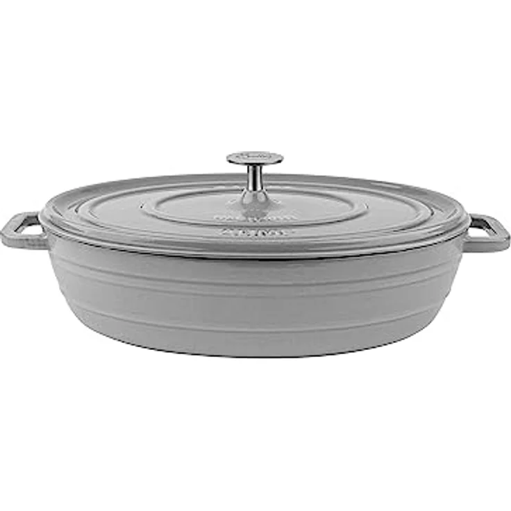 Sallys Gusseisenbräter Alime (Smokey Grey) - Hochwertiges Gusseisen, vielseitig einsetzbar, geeignet für Induktion – Bild 1