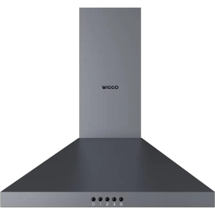 Wiggo Dunstabzugshaube 60cm I Wandhaube für Abluft oder Umluft Dunstabzug 300m³/h mit LED-Beleuchtung & 3 Leistungsstufen I Wandhaube inkl. Fettfilter & 2x Kohlefilter I Abzugshaube Grau – Bild 2