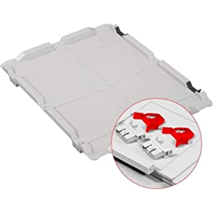 PROREGAL SuperSparSet 10x Eurobox NextGen Grip, Transportbox mit Scharnierdeckel, roten Schiebeschnappverschlüssen, HxBxT 22x30x40cm, 20 L, grau, lebensmittelecht, robust und stapelbar – Bild 2