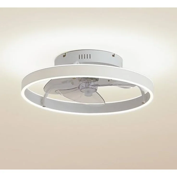 Lindby Momitu, Deckenventilator mit dimmbarer LED-Lampe, Fernbedienung, Aluminium, Ø 50 cm, weiß, für Wohnzimmer & Esszimmer – Bild 2
