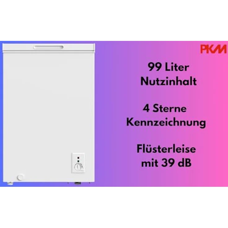 PKM Gefriertruhe GT100E 99 L weiß 54,5 cm breit mit Drahtkorb – Bild 6