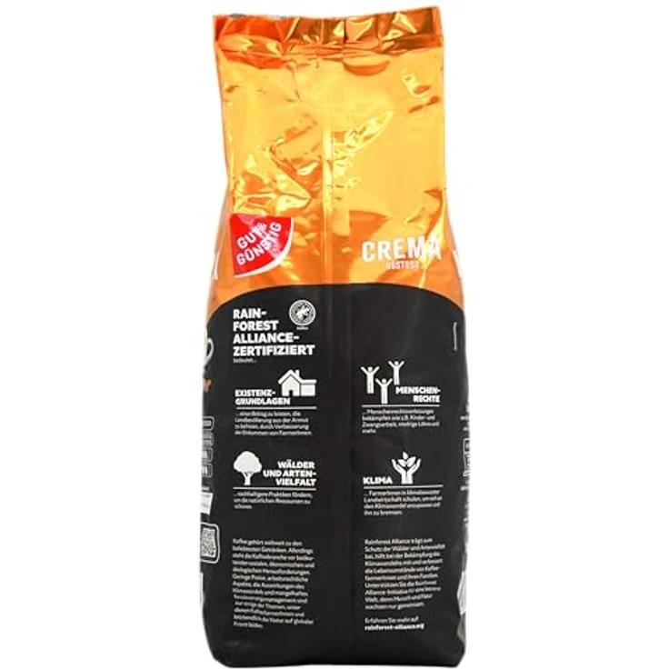 GUT&GÜNSTIG Crema Gustoso Kaffeebohnen, 100% Arabicabohnen, kräftiges Aroma, 1000 g – Bild 3