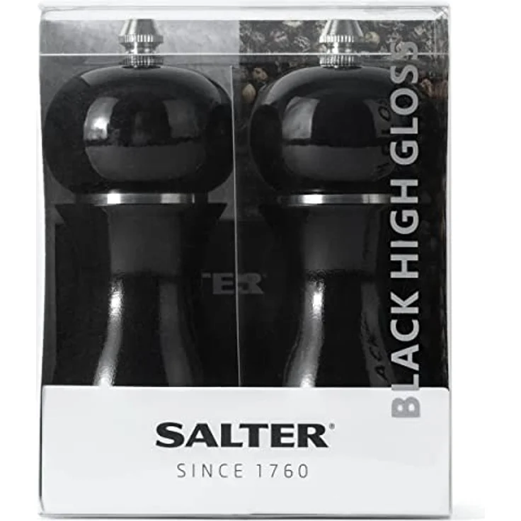 Salter 7613 BKXRA Gloss Salt and Pepper Mills Black, Pfeffermühle + Salzmühle, Schwarz – Bild 9