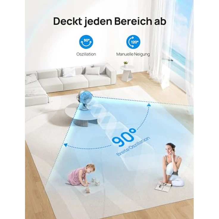Dreo Lynx S, 28dB Leiser Smart Tischventilator mit Fernbedienung, 21M Windentfernung, 4 Geschwindigkeiten, 5 Modi, 12H Timer, 90° Auto- und 120° manuelle Oszillation – Bild 5