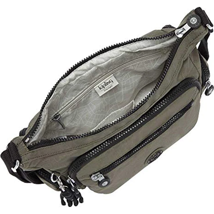 KIPLING Umhängetasche Basic Eyes Wide Open, Crossbody Tasche in Green Moss, mit verstellbarem Schulterriemen und mehreren Fächern – Bild 4