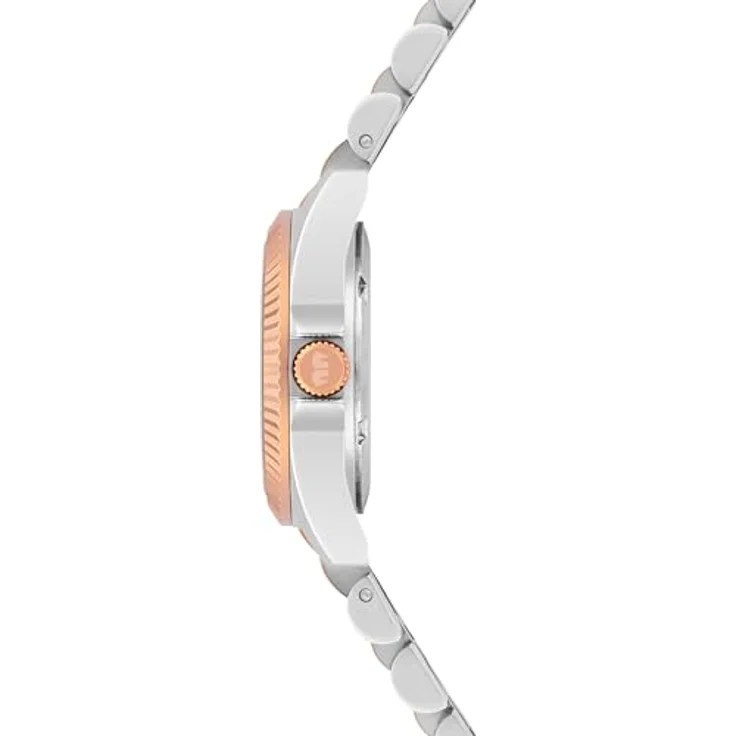 Rhodenwald & Söhne Damen Uhr 10010479, analog Quarzwerk mit Edelstahlarmband Silber/Roségold, Datumsanzeige, wasserdicht bis 5 ATM – Bild 4