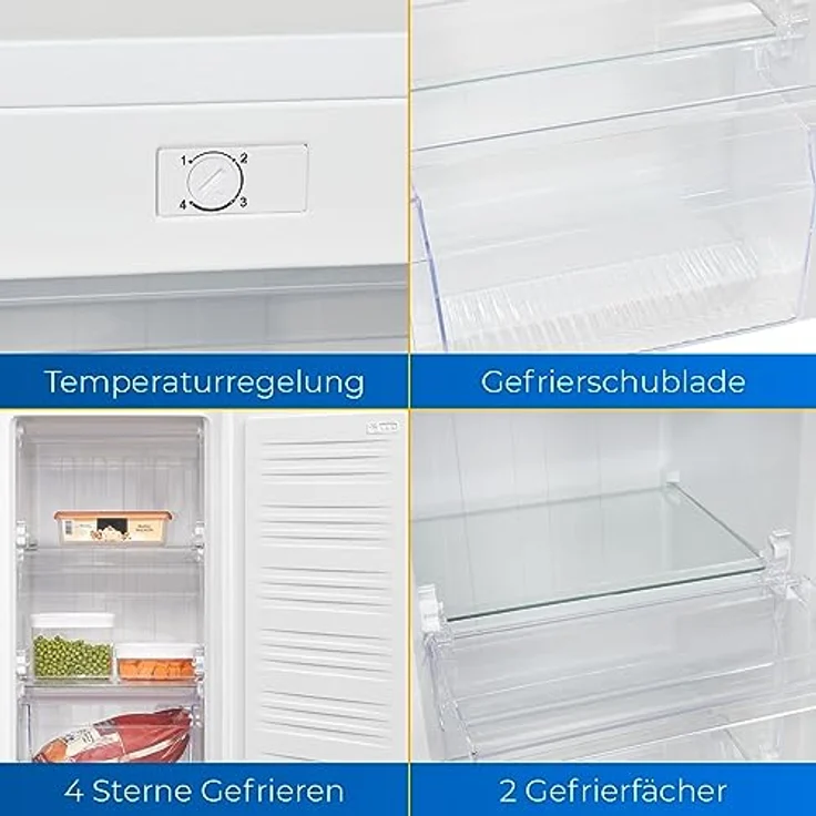 Exquisit Gefrierschrank GS5111-330E weiss | Kleiner Gefrierschrank 63 Liter Volumen | 4* Gefrieren | Tiefkühlschrank klein mit Temperaturregelung – Bild 3