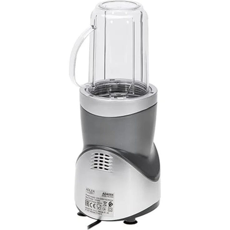 Adler Smoothie-Maker AD 4084, Standmixer mit Eiszerkleinerungsfunktion und BPA-freien Materialien, silber – Bild 2