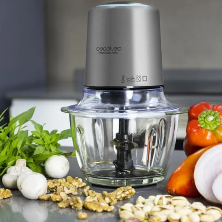 Cecotec TitanGlass 1000 Spatula, Elektrischer Zerkleinerer 1L mit 500W, 4 Titan-Klingen, ControlSpeed und spülmaschinenfestem Design – Bild 2