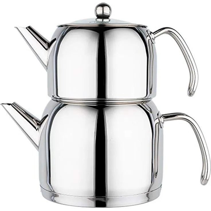 Almina Teekocher Silber 2,2 Liter A-205 18/10 Edelstahl Induktion - Almina Çaydanlık 2.2 Litre Gümüş