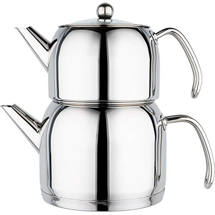 Almina Teekocher Silber 2,2 Liter A-205 18/10 Edelstahl Induktion - Almina Çaydanlık 2.2 Litre Gümüş – Bild 1