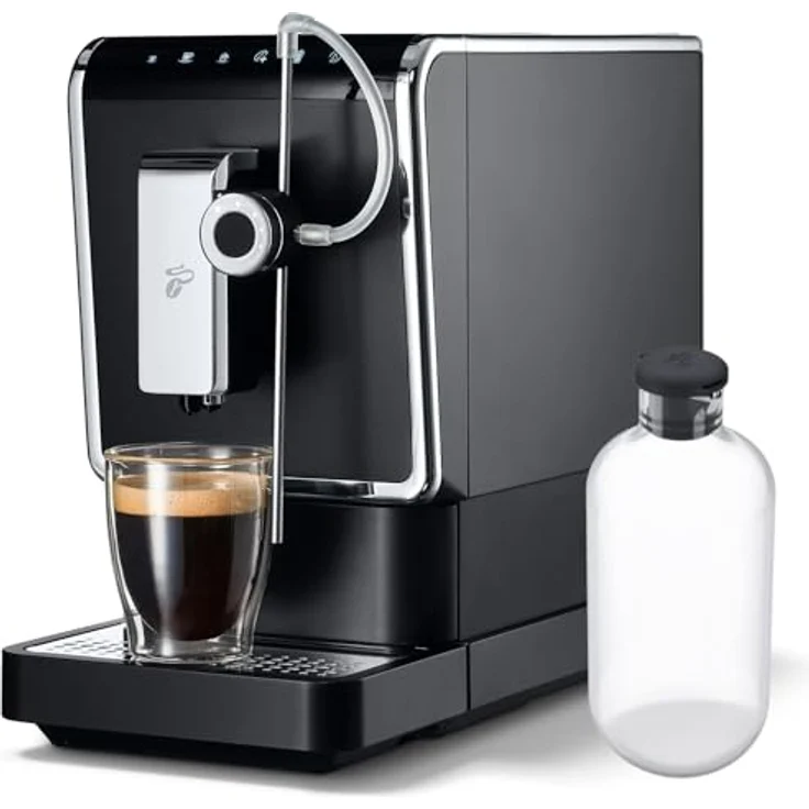 Tchibo Kaffeevollautomat Esperto Pro, inkl. passender Milchkaraffe aus Glas, perfekter Kaffeegenuss für Caffè Crema, Espresso und Milchspezialitäten, 600ml Milchbehälter, anthrazit – Bild 1