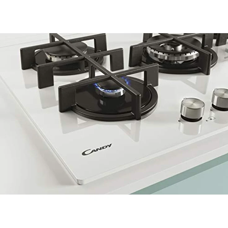 Candy CVG74WPW Glas-Gasplatte, 5 Brenner, Weiß - Mit Doppelkronenbrenner und Gesamtleistung 12,5 kW – Bild 4