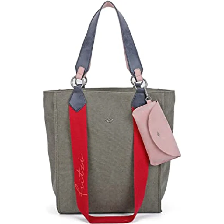 Fritzi aus Preußen Izzy02 Canvas Shopper Tasche, 32 cm x 11 cm x 38.5 cm, 100% Baumwolle, braun – Bild 1