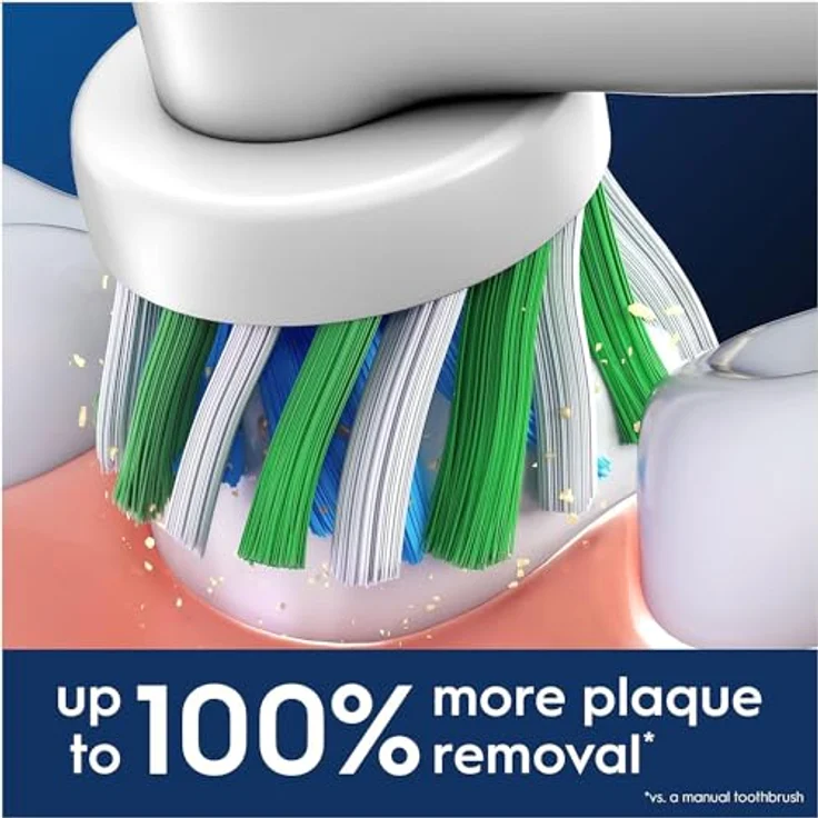 Oral-B Pro Cross Action, Elektrische Zahnbürstenköpfe mit X-Borsten für tiefere Plaque-Entfernung, 8 Stück, Weiß – Bild 5