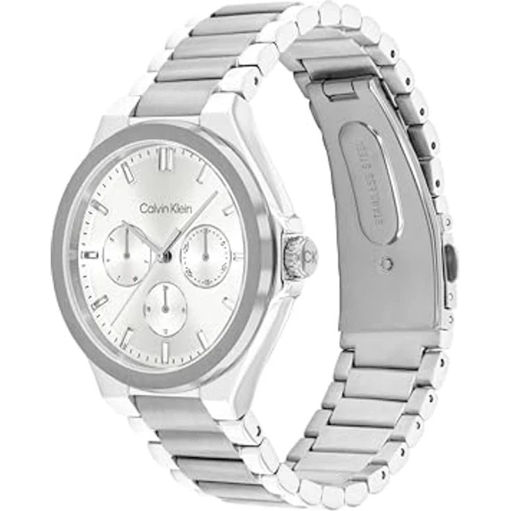 Calvin Klein Klein Multi Zifferblatt Quarz Uhr für Damen Kollektion Vibrancy mit Edelstahlarmband, weißes Zifferblatt – Bild 2