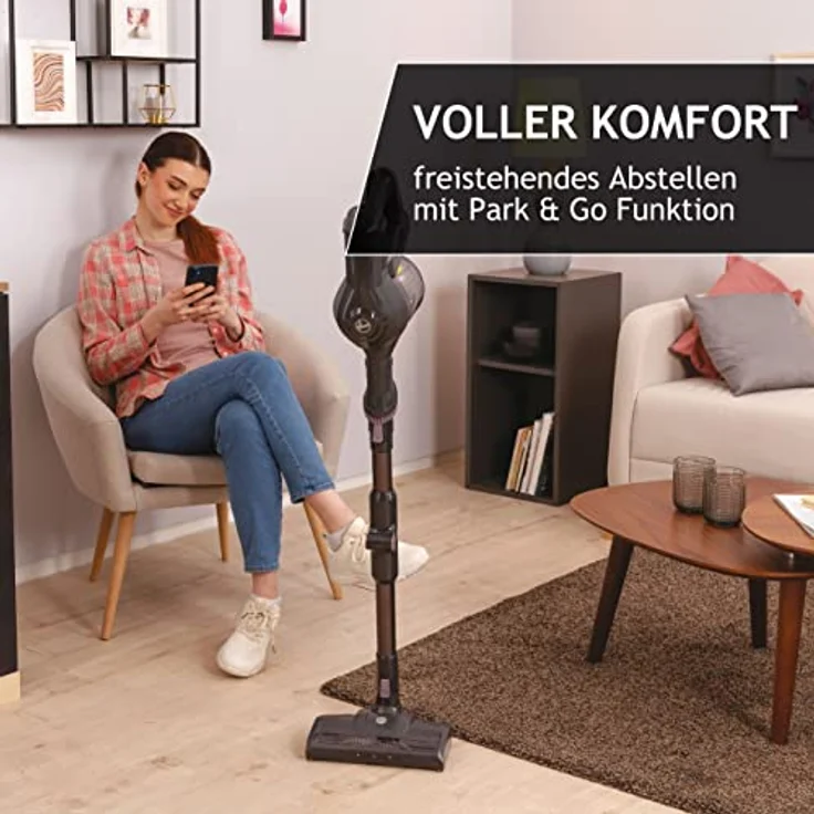 Hoover HF1 Flex Akku-Staubsauger ohne Beutel + Knick-Gelenk – bis zu 120 m² mit 1 Akkuladung – kabelloser Staubsauger mit XL Staubbehälter & Parkfunktion – Handstaubsauger mit Fugendüse & Staubbürste – Bild 5