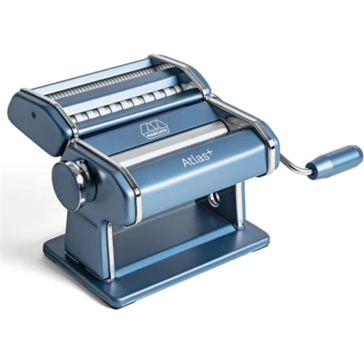 MARCATO Atlas+ Nudelmaschine aus eloxiertem Aluminium, 4-in-1 für Lasagne, Fettuccine, Tagliolini und Spaghetti, hergestellt in Italien, kompatibel mit zusätzlichem Zubehör – Bild 1