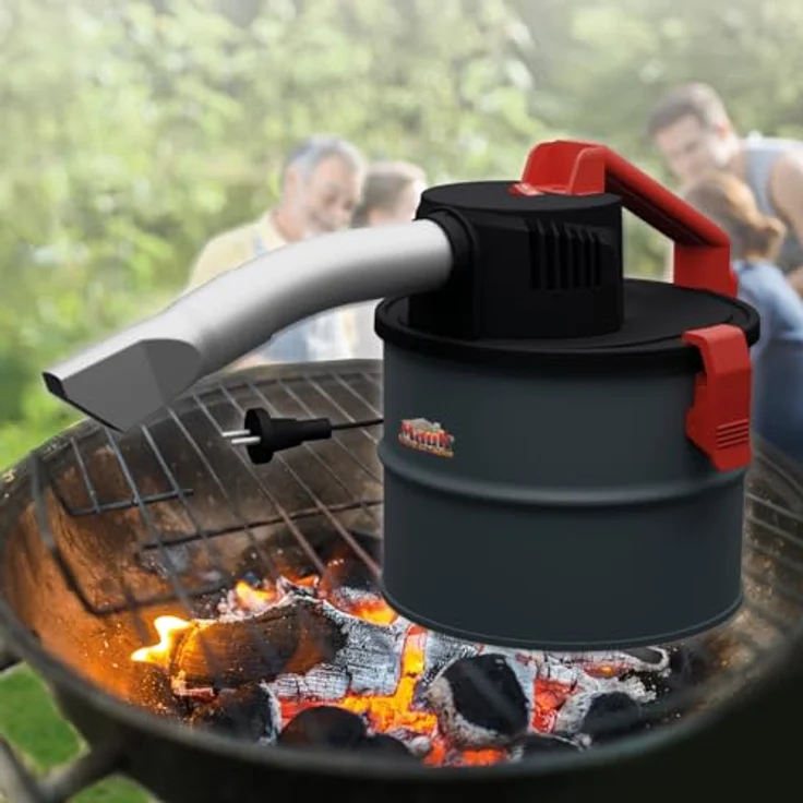 Mauk® Pelletofen Kamin & BBQ Holzkohle Aschesauger & Grillgebläse Feuerbalg - 4 Liter Nass/Trocken Handsauger mit HEPA-Filter und 600 Watt Motorleistung, schwarz – Bild 2