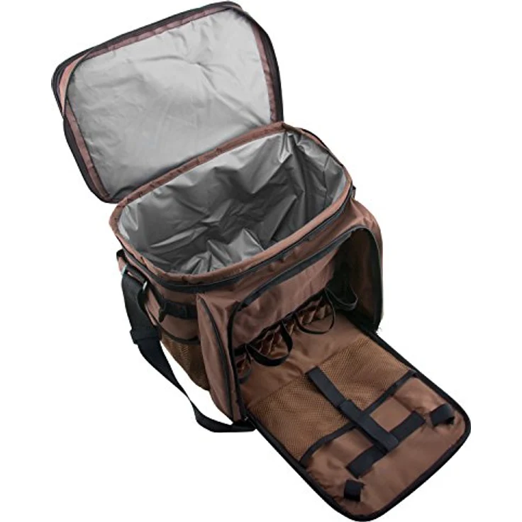 Anndora Picknicktasche braun retro Kühltasche inkl. Zubehör 4 Personen 29 Teile – Bild 9