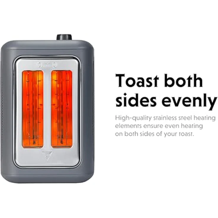 Buydeem DT730E 2 Slice Toaster, Ink Grey, mit motorisierter Auto-Lift-Funktion und neun automatischen Programmen – Bild 3