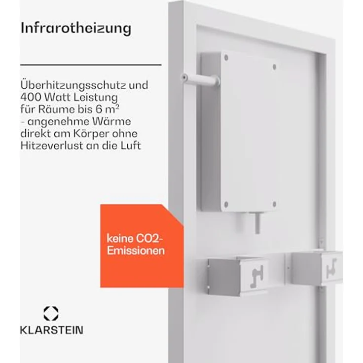 Klarstein Infrarotheizung mit Thermostat, 400W Elektroheizung, Smart Home Infrarotheizung zur Wandmontage, IR mit App-Steuerung & Erkennung Offener Fenster, Effizienter Feuchtraum Heizkörper, weiß – Bild 3